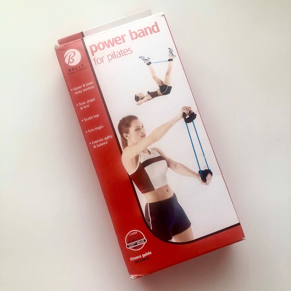 BALLY Power Band for Pilates Resistance Exercise Tubing w/Fitness Guide